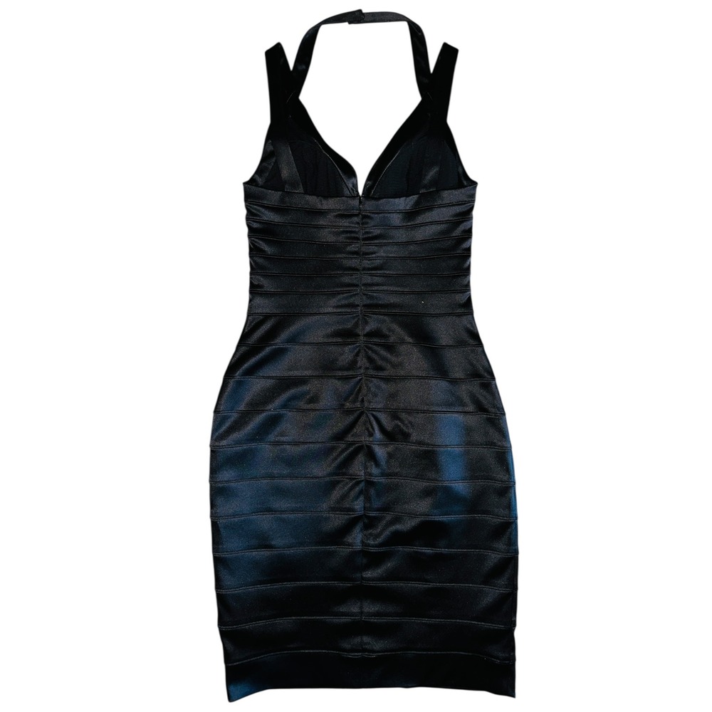 WB6 Cache Black Bodycon Mini Dress Sleeveless Bandage Cocktail Party Elegant - Picture 7 of 7